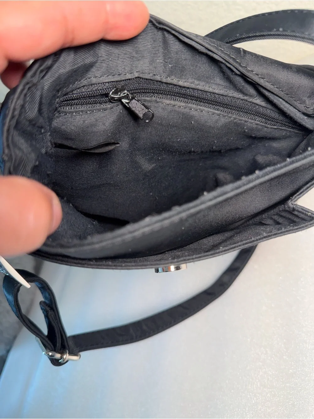 Guess Black Crossbody Messenger Bag with Silver Hardware